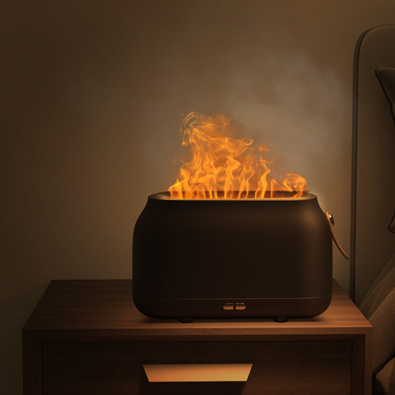 Dropshipping Flame Humidifier 180ml Rgb Lights Aroma Diffusers 3D Flame Air Humidifier Ultrasonic Oil Diffuser